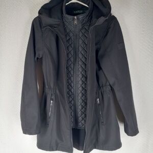 Lauren Ralph Lauren jacket, women’s size small, hood, lined, quilted vest,